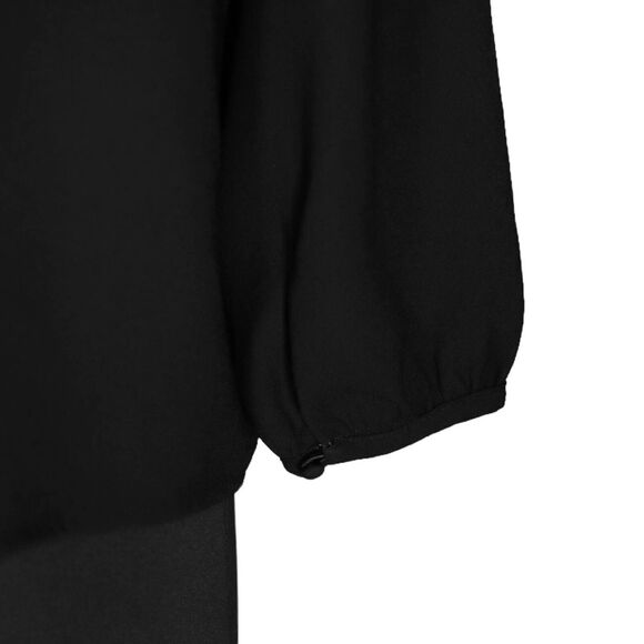 J. Crew Women's Blouse Black V-Neck Crepe Drapey Long Sleeve Pullover Top Medium - Picture 9 of 9